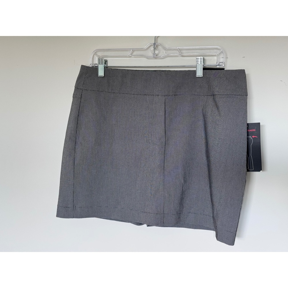 Briggs Petite Houndstooth Pull On Skort Comfort Waistband Grey 12P 6243LN1BR